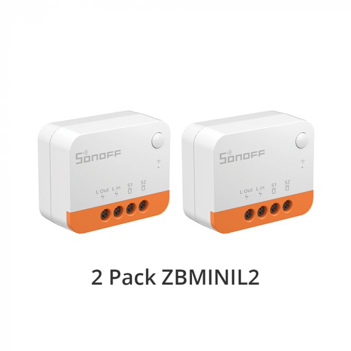 ZBMINI-L2 Pack 2Unds - Bidirecional Zigbee, Simples sem Neutro para Iluminação
